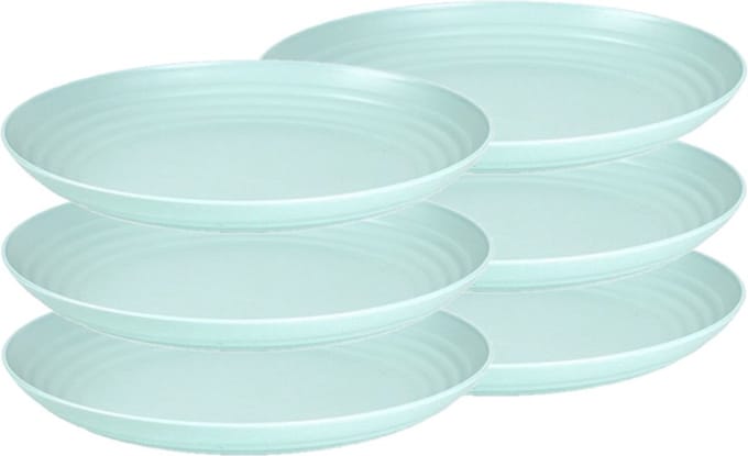 Plasticforte Rond bord/camping bord - 6x stuks - D25 cm - mintgroen - kunststof