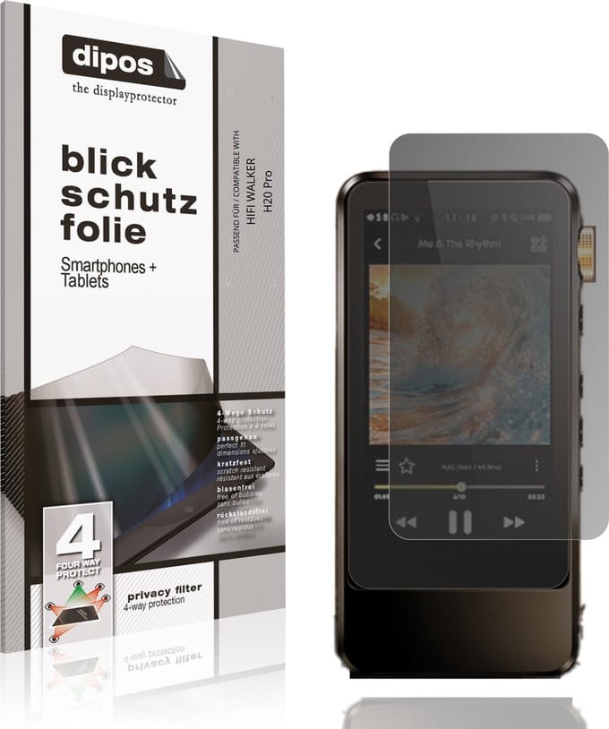 dipos – Matte Privacy Screenprotector geschikt voor HIFI WALKER H20 Pro | Anti-Spy Beschermfolie