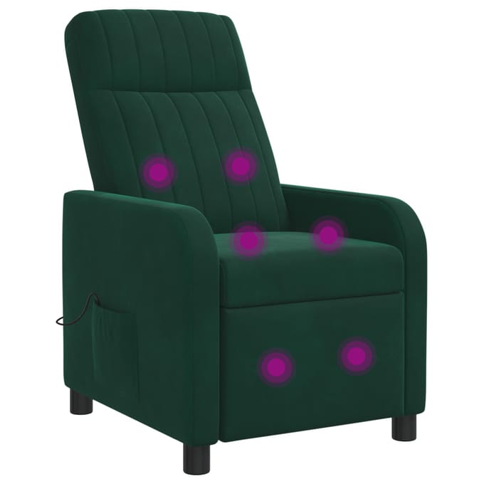 vidaXL - Massage - Relaxstoel - Donkergroen - fluweel
