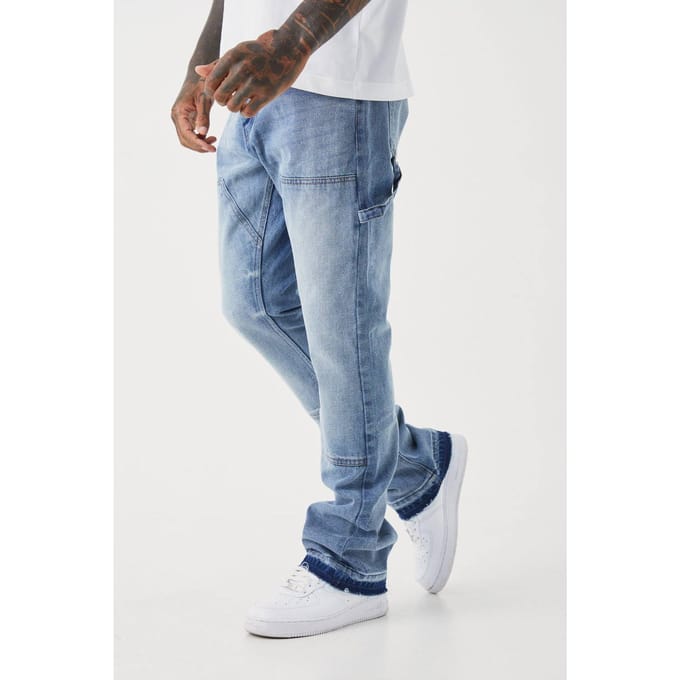 Slim Rigid Flare Carpenter Jeans | Antique Blue | Size 44R