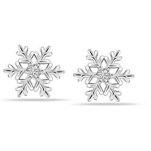 Dames Sneeuwvlok Oorbellen in 925 Sterling Zilver BIPE035