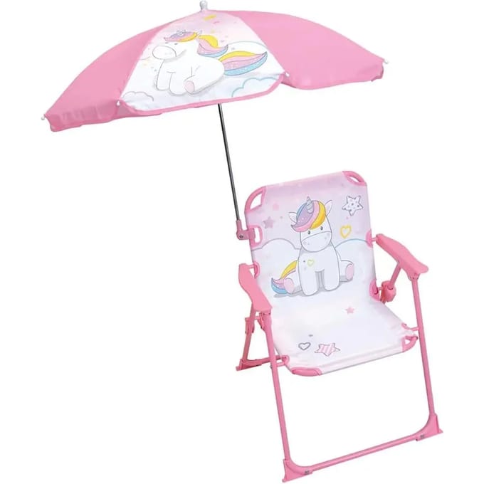 Vouwstoel met kinderparasol Jemini Licorne