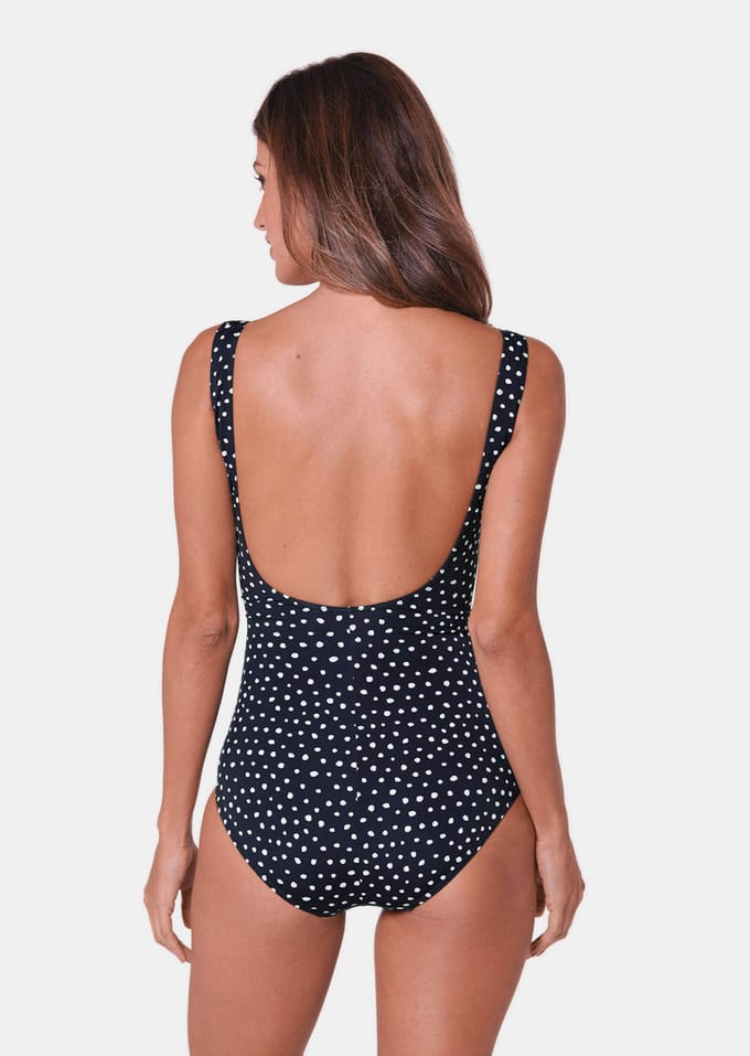 Badpak met stippen - marine / wit / gestippeld - Gr. 40 B van Goldner Fashion