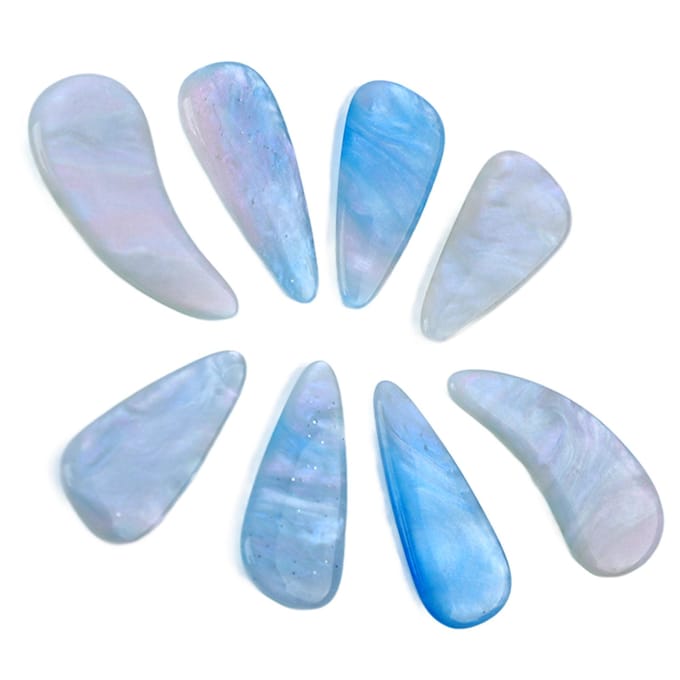 8 stuks Guzheng Vingerplectrums Siliconen Polymeer Delicaat Glad Uiterlijk Elastisch Professioneel blue