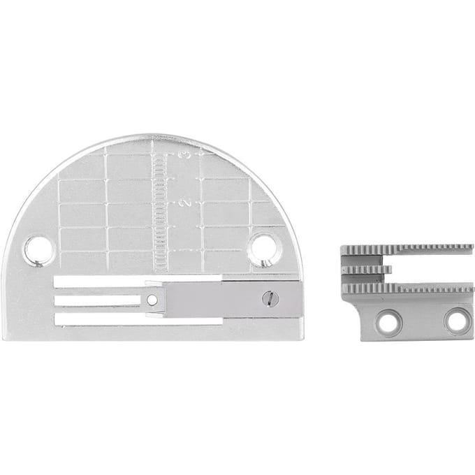 2 STUKS Industriële Naaimachine Accessoires Naaldplaat Persvoet met Tanden Kit Set gray