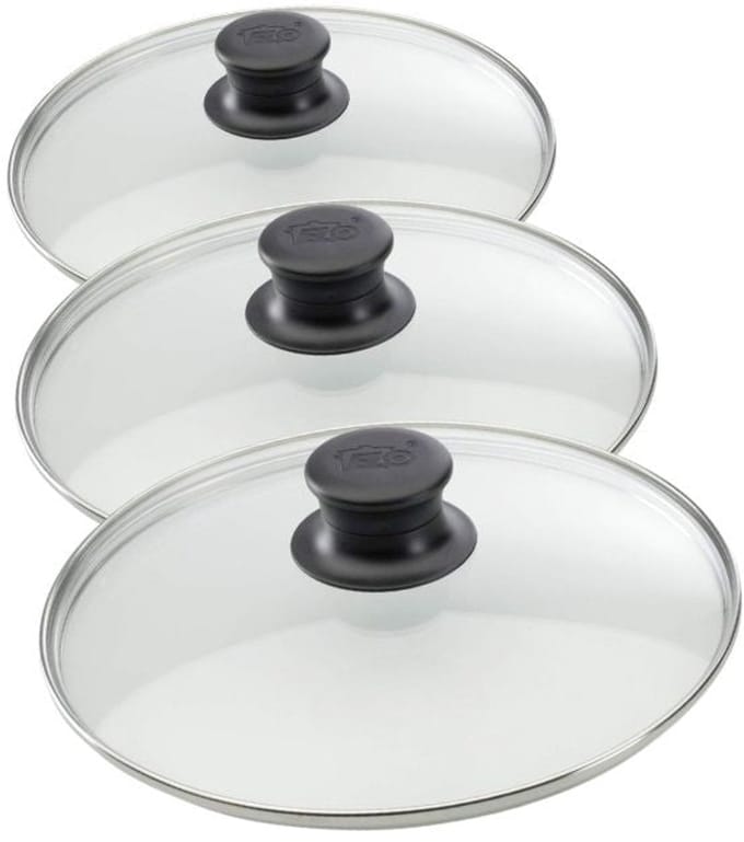 Set van 3 glazen kookdeksels van 24 cm, 28 cm en 32 cm (Elo)