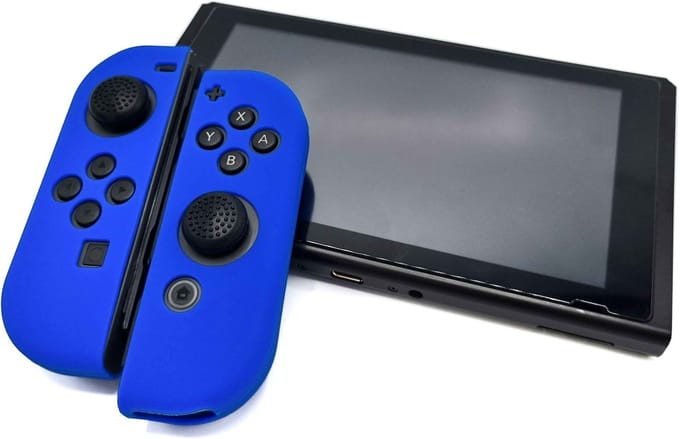 Gadgetpoint - Hoesjes & Skins voor Nintendo Switch 1 - Performance Gaming Case - Soft Grip Covers - Anti-Slip Joy-Con Controller Accessoires - Blauw