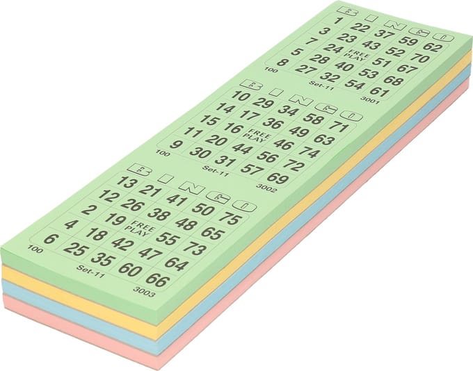 T & F creations Bingokaarten - 100 stuks - Gekleurd - 9x9 cm