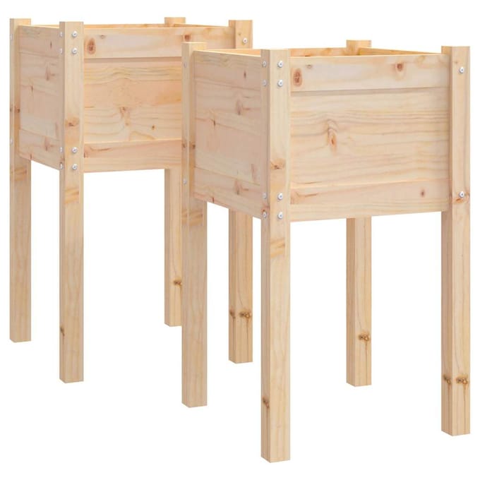 vidaXL - Plantenbakken - 2 - st - 40x40x70 - cm - massief - grenenhout