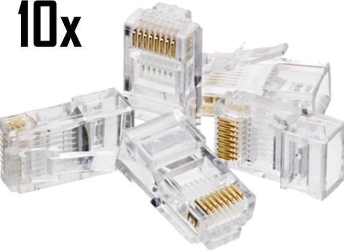 RJ45 CAT6 UTP Connector - LAN Kabel Aansluiting Stekker voor Internet / Netwerk kabel - 10 Stuks