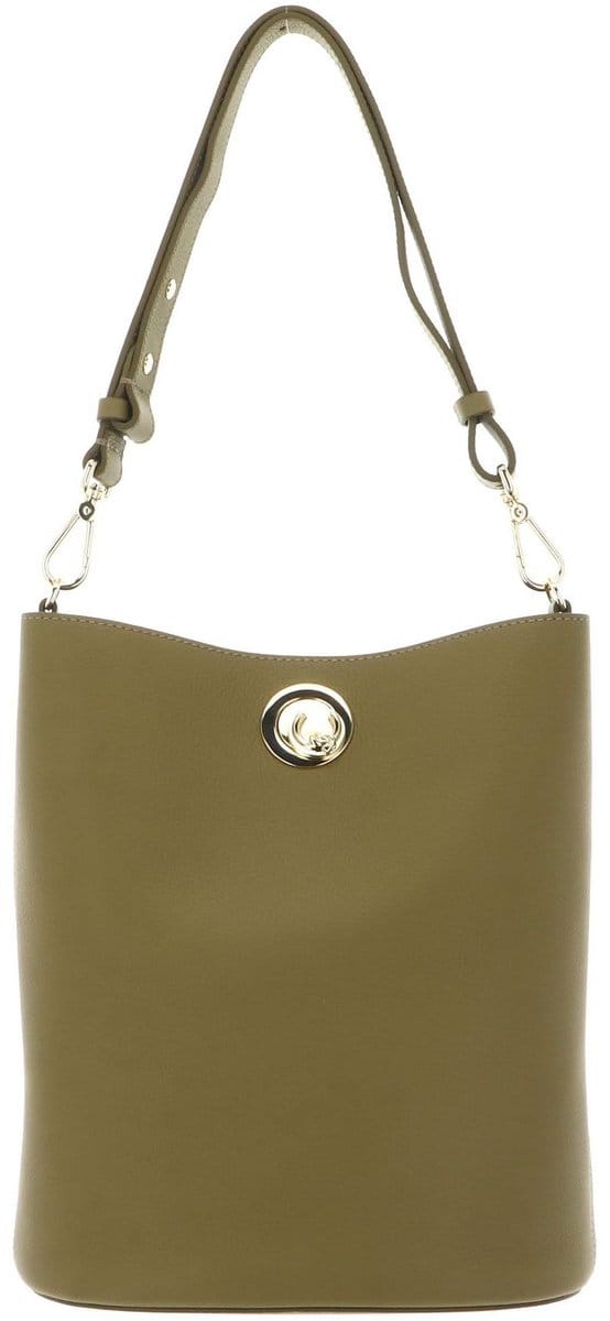 COCCINELLE Leren schoudertas Nikla Handbag Double Grainy Leather Seagrass / Sandshell kaki