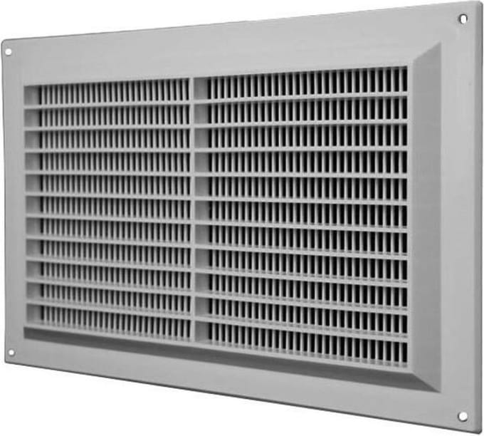 Ventilatierooster rechthoekig met grill 250x170 grijs - VR2517P