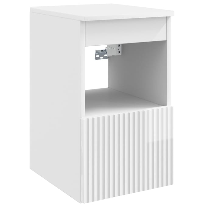 vidaXL - Badkamerkast - Hoogglans - Wit - 30 - x - 41 - x - 50 - cm - Bewerkt - hout