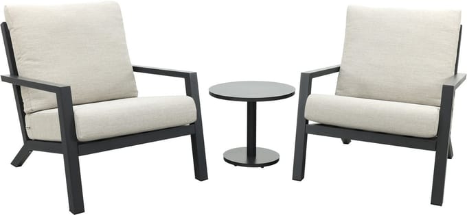 Boston/Canto loungestoelen set (3-delig) - Antraciet