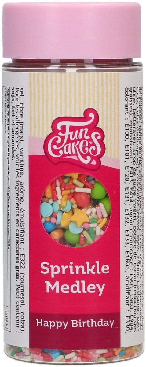 FunCakes Sprinkle Medley - Happy Birthday - 65g - Eetbare Taartdecoratie