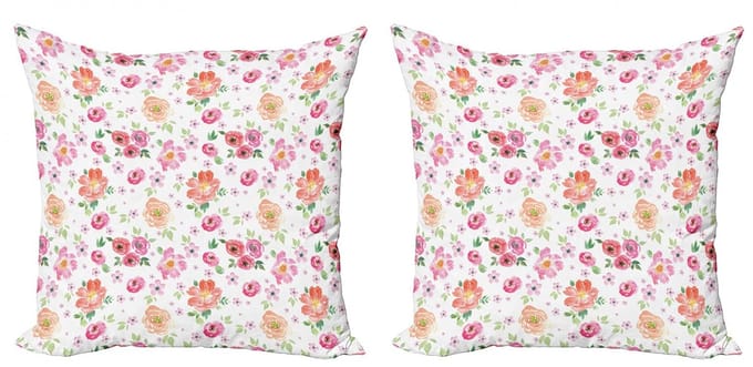 ABAKUHAUS Kussenhoes Set 2x40x40 cm – Dubbelzijdig bedrukt – Mikrofaser – Multicolor