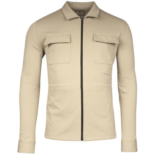 Baileys Vest Sweat Cardigan Overshirt Full Zip Piqué Interlock Beige / male