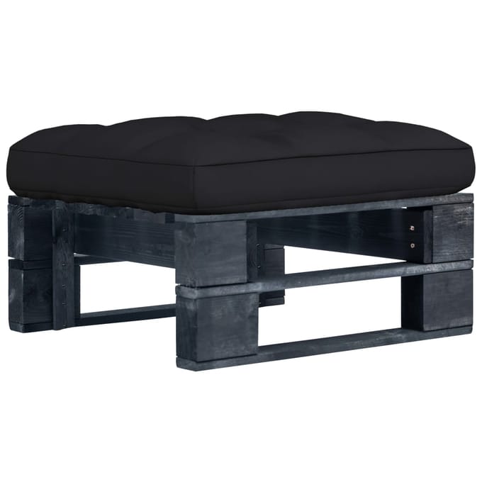 vidaXL - Tuinhocker - pallet - zwart - geïmpregneerd - grenenhout