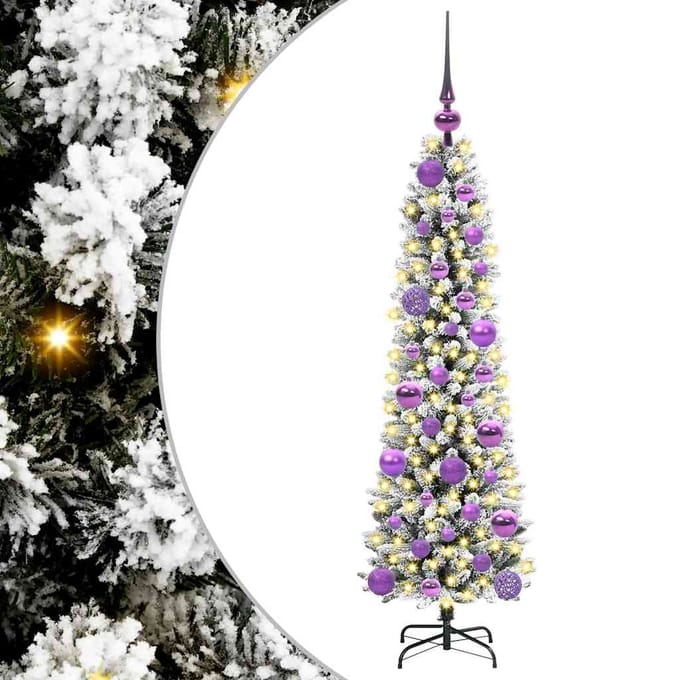 vidaXL - Kunstkerstboom - Wit - 120 - cm - PVC - en - Metaal - en - Plastic