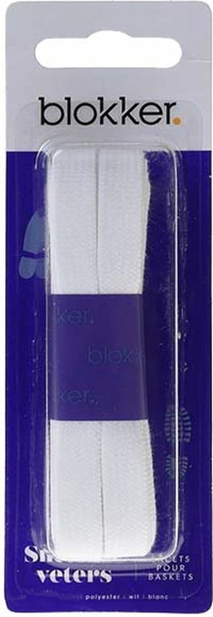 Sneaker Veters - Platte Veter - 8 tot 9 paar ogen - 150CM - Wit