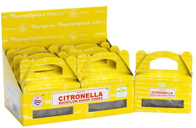 Doos met - Satya Citronella Backflow Dhoop Cone