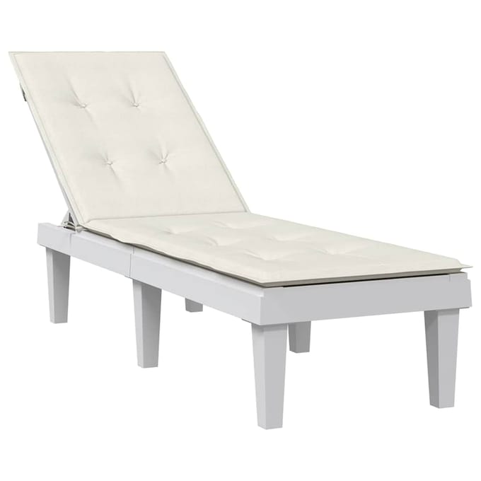 vidaXL - Terrasstoelkussen - (75+105) - x - 50 - x - 4 - cm - stof - gemêleerd - crèmekleurig