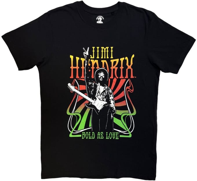 Jimi Hendrix - Bold As Love Heren Tshirt - S - Zwart