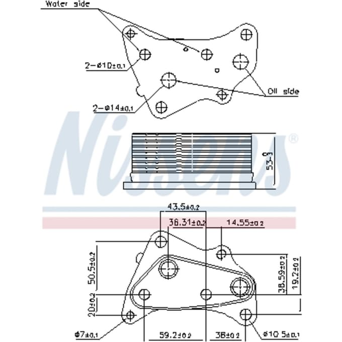 Olie radiator, motorolie NISSENS 91202