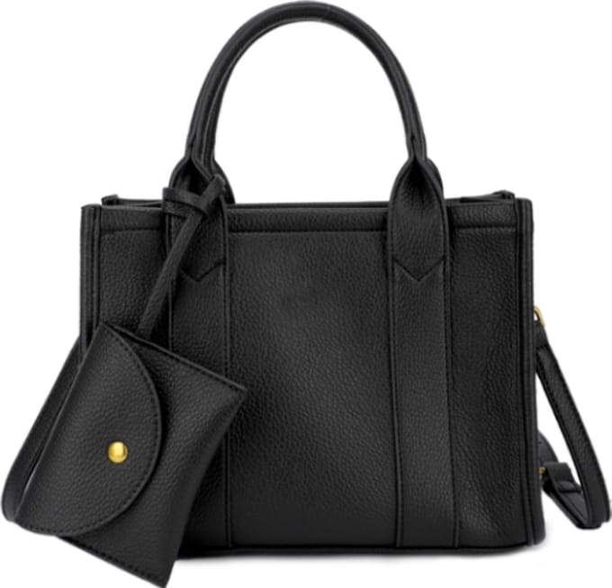 Qischa - Handtas - shopper - met extra lange riem - soft - zwart