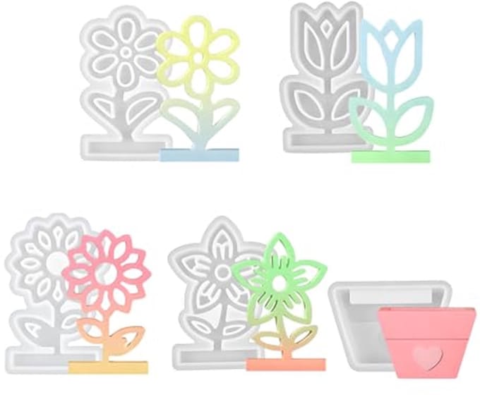 Siliconen Gietvormen voor Bloemen - Set van 5 Stuks