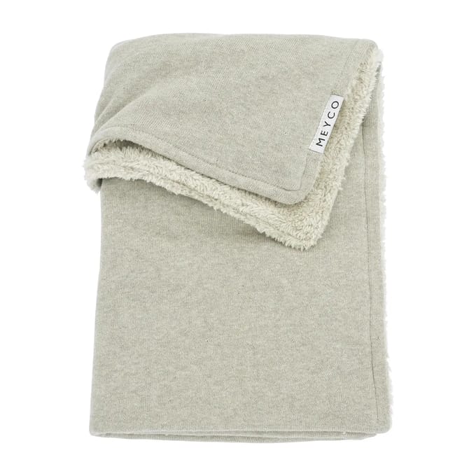 Meyco Baby Knit Basic teddy wiegdeken - sand melange - 75x100cm - 2.0 TOG