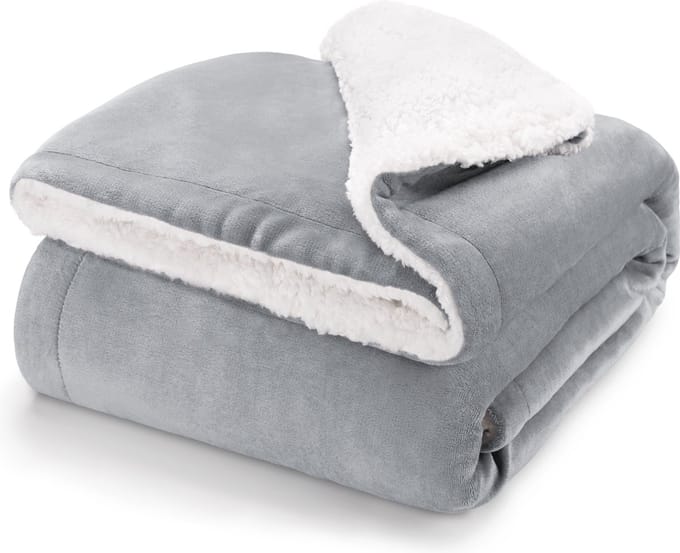 Blumtal Fleece Deken - Sherpa - 220x240 - Grijs