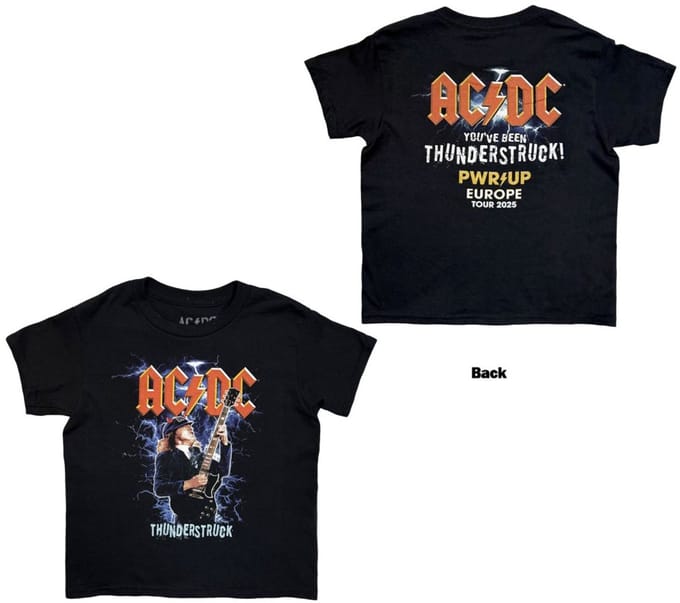 AC/DC - Thunderstruck EU Tour '25 Kinder Tshirt - Kids tm 6 jaar - Zwart