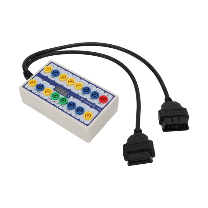 OBDII Breakout Box OBD2 Protocol Detector met Diagnostische Kabel Universeel voor Auto OBD Lijn Signaal black