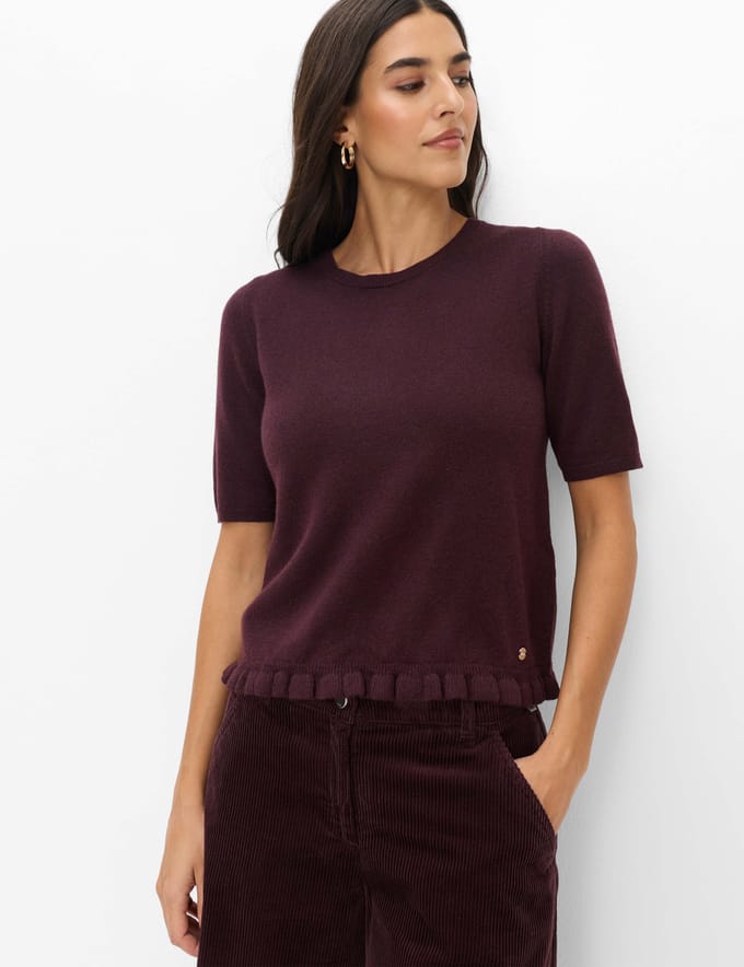 Brax Dames Trui  Style NINA blackberry violet, donkerpaars, maat 48