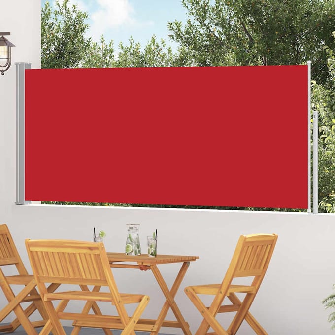 vidaXL - Windscherm - uittrekbaar - 117x314 - cm - rood