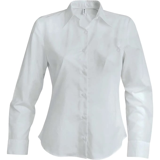 Kariban Dames non-iron blouse lange mouwen K538 - White - M