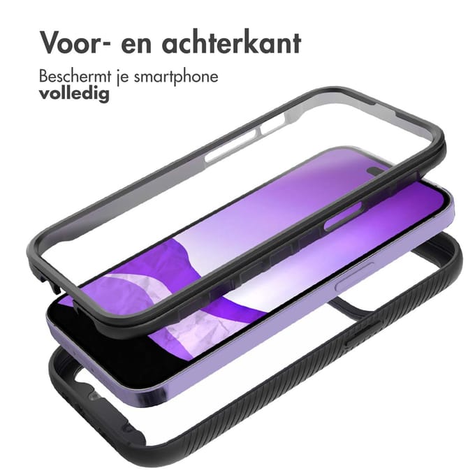 imoshion Hoesje - Geschikt voor Apple iPhone 14 Pro - 360° Full Protective Case - Zwart