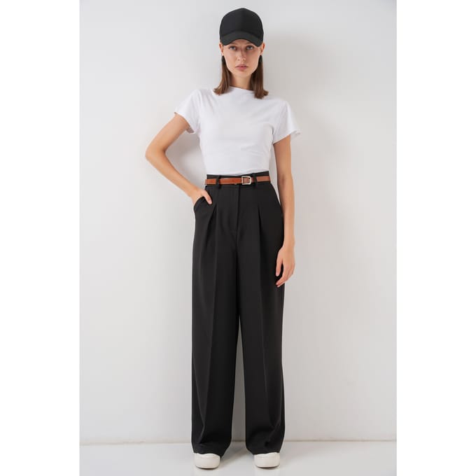 Hoge Taille Plissé Palazzo Broek