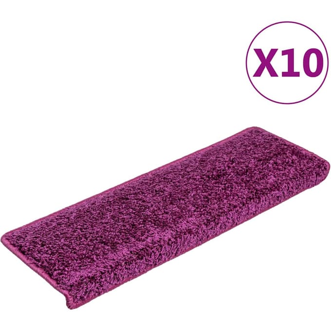 vidaXL - Trapmatten - 10 - st - 65x21x4 - cm - Violet - Rechthoekige - Rand