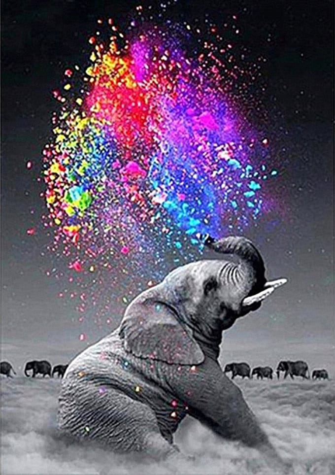 Diamond Painting - Dieren - Olifant - 30x40cm - 5D Mozaïek