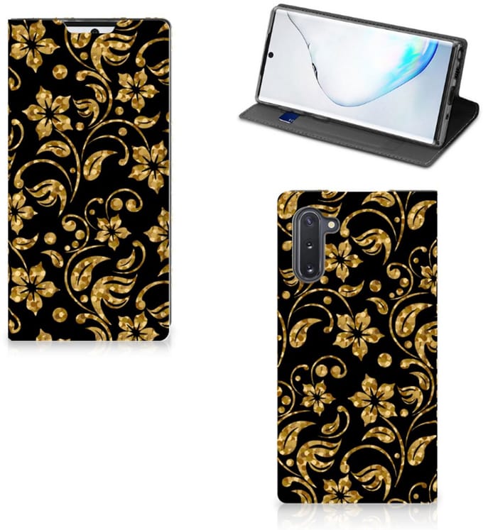 Samsung Galaxy Note 10 Smart Cover Gouden Bloemen