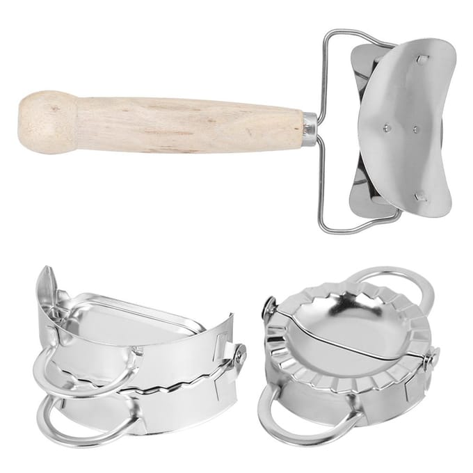 304 Roestvrij Staal Handmatige Dumpling Maker Set met Dumpling Wrapper Tool Keukengerei white