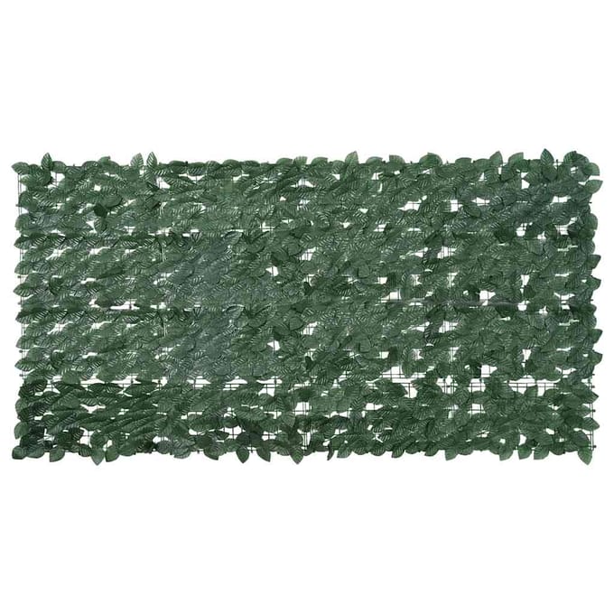 vidaXL - Balkonscherm - met - donkergroene - bladeren - 200x100 - cm