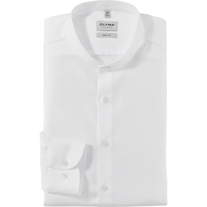 OLYMP Level 5 body fit overhemd - twill - wit - Strijkvriendelijk - Boordmaat: 46