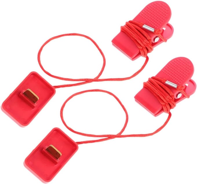 Loopband Veiligheidssloten - Noodstop Sleutels - Veilig Trainen - Magnetisch Ontwerp - 6x3.2x3cm - Rood
