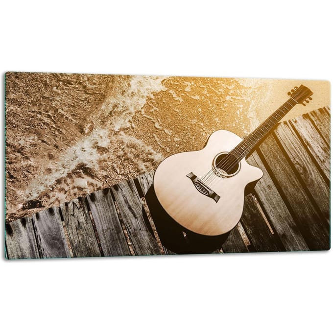 TMK ArtDeko - Snijplank - Glas - 52x30 cm - Gitaar Ontwerp