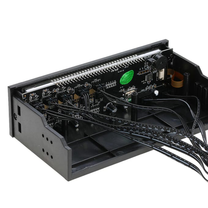 STW 5,25  5-kanaals touchscreen ventilatorcontroller snelheidsregeling LCD-voorpaneel gray