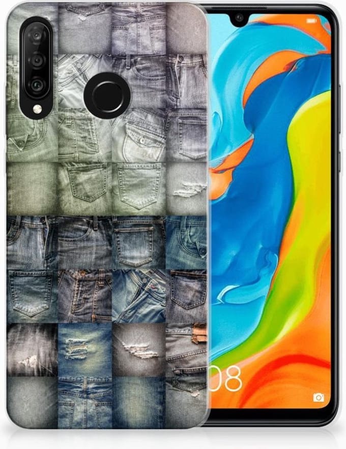 Silicone Back Cover Huawei P30 Lite Spijkerbroeken