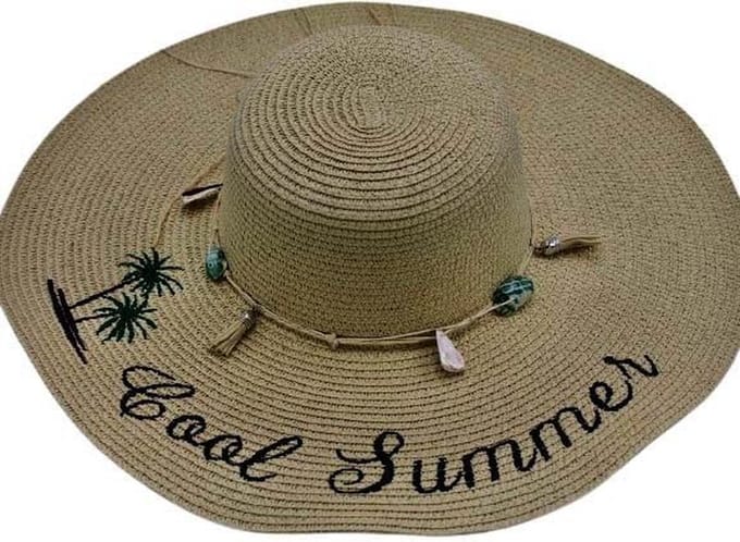 Zonnehoed Strandhoed Beige. Maat: M